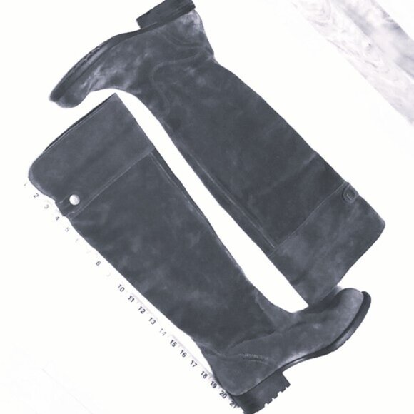 Franco Sarto black wide-calf over-the-knee pull-on genuine suede boots, US 9.5 - Picture 2 of 5